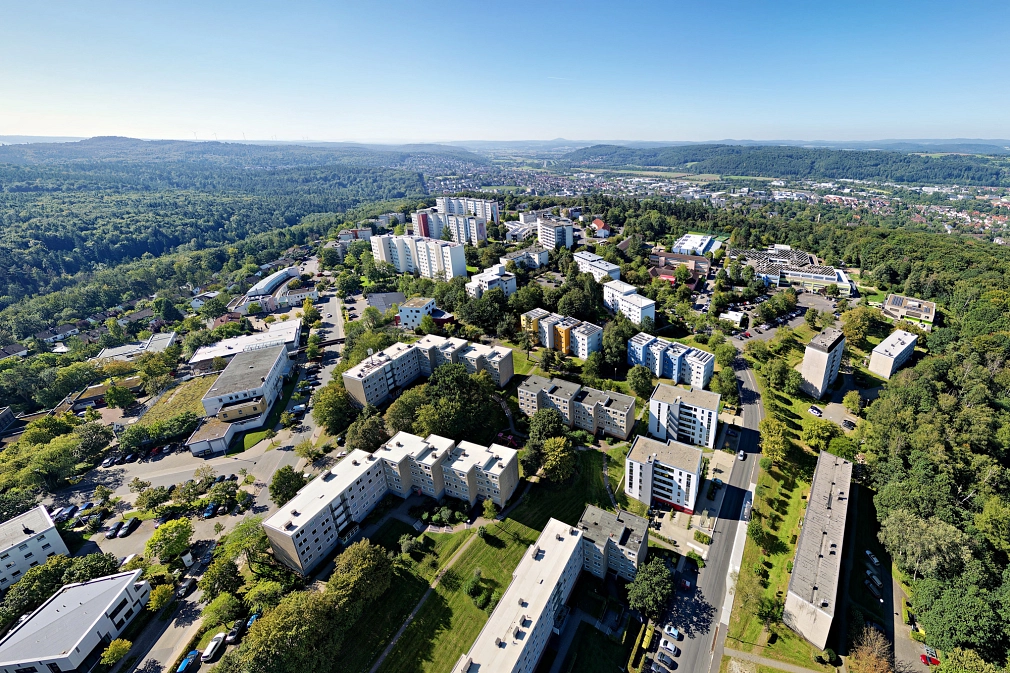 Luftaufnahme vom Stadtteil Richtsberg.