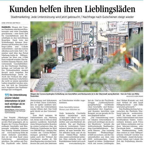 . © Oberhessische Presse, Ausgabe vom 11.01.2021