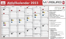 Abfallkalender 2023 für Hermershausen © Universitätsstadt Marburg
