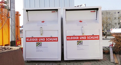 Das Foto zeigt Altkleidercontainer auf dem Servicehof Am Krekel.&nbsp;&copy;&nbsp;DBM, Sonja Stender