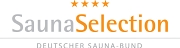 AquaMar Marburg - Logo Sauna Selection des Deutschen Saunabundes mit den 4 Sternen und dem Schriftzug SaunaSelection