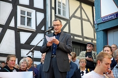 Auch Dr. Hamdi Elfarra gehörte zu den Redner*innen. © Simone Schwalm, Stadt Marburg