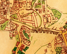 Ausschnitt aus der historischen Stadtkarte von 1750 © Universitätsstadt Marburg