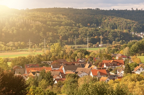 Blick über die Dächer von Ronhausen. © Ole Widekind, i.A.d. Stadt Marburg