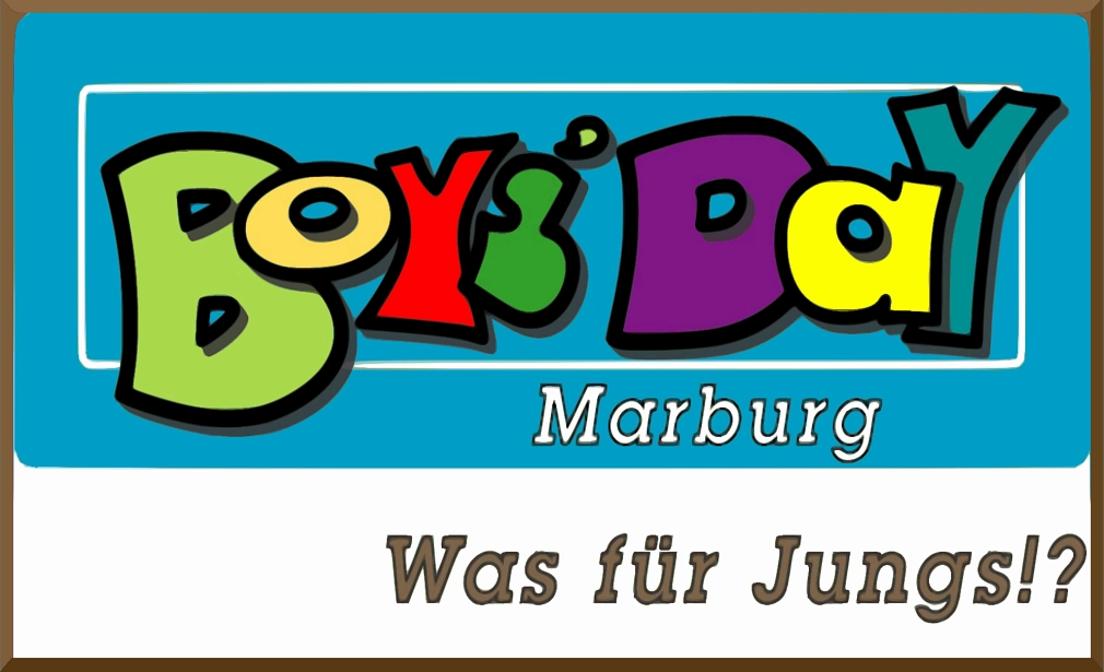 Das Logo des Marburger Boys' Days mit dem Schriftzug Was für Jungs&nbsp;&copy;&nbsp;Universitätsstadt Marburg - Jugendförderung