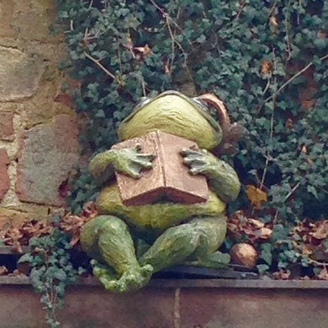 Frosch mit Kugel und Buch © Marburg Stadt und Land Tourismus