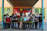 Die Kinder einer Ganztagsklasse weihen das „Bildungshaus am Richtsberg“ an der Astrid-Lindgren-Schule ein.