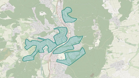 Eine Karte zeigt die Marburger Stadtteile, in denen der Infrastrukturausbau geplant ist. © OXG Glasfaser GmbH