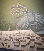 Das Bild zeigt das Modell des zukünftigen Wohnquartiers Hasenkopf.