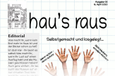 Die Titelseite von hau’s raus Nummer 3. Neben dem Header sieht man eine Hand, deren Fingerenden wieder Hände sind - muss wohl eine Fotomontage sein. © Universitätsstadt Marburg