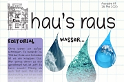 Ein Ausriss der Titelseite von hau’s raus Nummer 9, Schwerpunkt Wasser.
