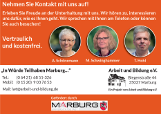 In Würde teilhaben - Kontaktdaten © Universitätsstadt Marburg