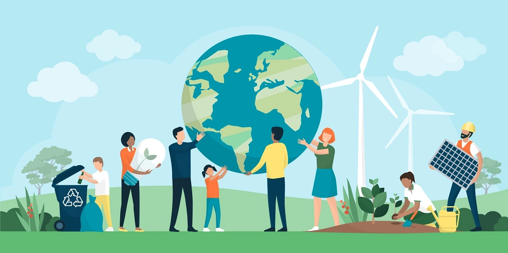 Klimaschutz ist eine große Herausforderung unserer Zeit. Windräder, PV-Anlagen, eigenes Gemüse anbauen; Klimaschutz hat viele Gesichter. © Universitätsstadt Marburg