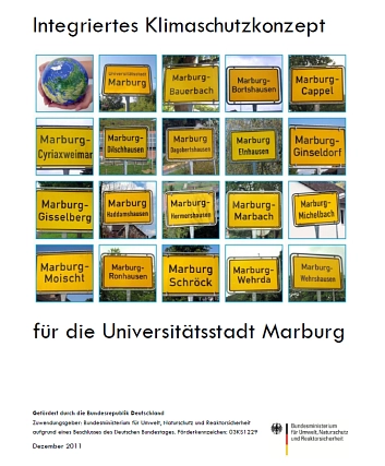 Klimaschutzkonzept - Titelbild Das Cover des Klimaschutzkonzepts der Universitätsstadt Marburg © Universitätsstadt Marburg