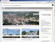 Mit Hilfe des kommunalen Immobilienportal (KIP) betreibt die Universitätsstadt Marburg seit kurzem eine eigene Immobilienseite, auf der sich nicht nur die städtischen Angebote finden, sondern auch Privatpersonen und örtliche Immobilienmakler ihre Angebote © Universitätsstadt Marburg