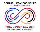 Das Logo des Deutsch-Französischen Zukunftswerks. Es ähnelt einem Unendlich-Zeichen in den Farben blau, rot, gelb und schwarz. © Institut für transformative Nachhaltigkeitsforschung / Institute for Advanced Sustainability Studies e.V. (IASS)