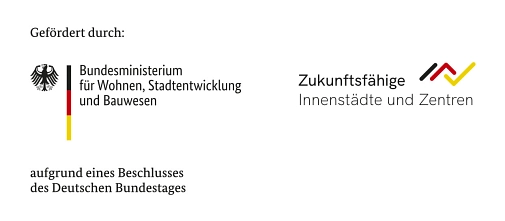 Hinweis auf Förderung durch das Bundesministerium für Wohnen, Stadtentwicklung und Bauwesen (BMWSB), Bundesprogramm "Zukunftsfähige Innenstädte und Zentren"&nbsp;&copy;&nbsp;Bundesministerium für Wohnen, Stadtentwicklung und Bauwesen (BMWSB)