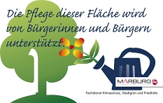 Logo zur Kennzeichnung der ehrenamtlichen Pflegeunterstützung durch Bürgerinnen und Bürger © Universitätsstadt Marburg