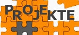 Logo für "Projekte" bestehend aus orangen und einem grauen Puzzleteil © Universitätsstadt Marburg