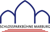 Logo der Schlossparkbühne Marburg. Zu sehen sind die charakteristischen drei Bögen © Universitätsstadt Marburg