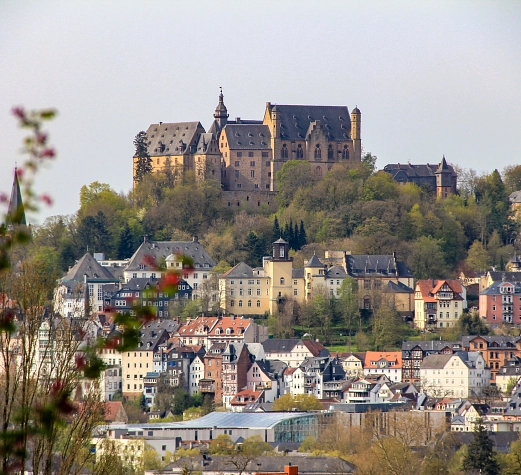 Marburg Schlossansicht Blick auf Marburg mit Schloss.