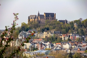 Marburg Schlossansicht Blick auf Marburg mit Schloss.