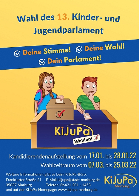 Marburger Kinder und Jugendliche wählen vom 7. bis 25. März das 13. Kinder- und Jugendparlament. © Judith Fenchel