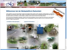 Meldeplattform Radverkehr (Darstellung der Internetseite als Schnappschuss) © Meldeplattform Radverkehr