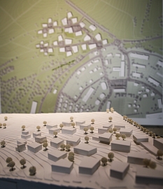 Zukunftsmodell und Karte vom Hasenkopf. © Patricia Grähling, Stadt Marburg