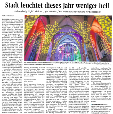 . © Oberhessische Presse, Ausgabe vom 21.11.2020