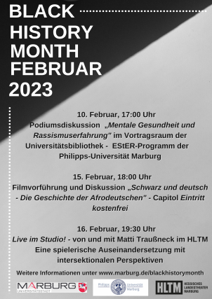 Plakat Black History Month im Februar 2023 © Universitätsstadt Marburg