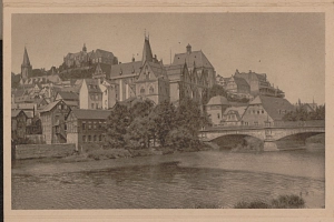 Postkarte Kupferdruckpostkarte mit Stadtansicht