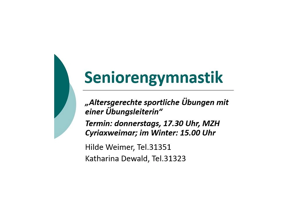 Seniorengymnastik_Arbeitskreis aktives Allnatal