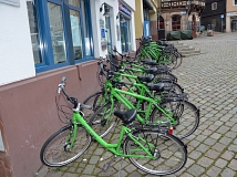 Rund 20 Fahrräder hatte Siemens für die Demonstration der Grünen Welle bereitgestellt.