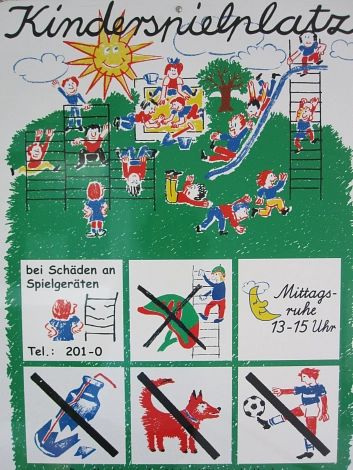 Farbiges Hinweisschild für Kinderspielplätze&nbsp;&copy;&nbsp;Universitätsstadt Marburg