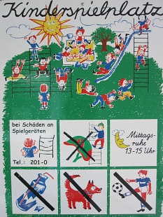 Farbiges Hinweisschild für Kinderspielplätze © Universitätsstadt Marburg