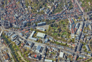 Luftaufnahme des Sanierungsgebiets "Nördliche Altstadt mit dem Ersatz- und Ergänzungsgebiet „Schlachthof/Stockgelände“.