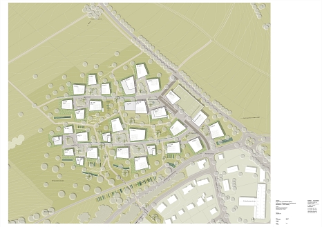 Der städtebaulichen Entwurf für das 
geplante Quartier am Hasenkopf. © Büro lohrer.hochrein landschaftsarchitekten und stadtplaner gmbh