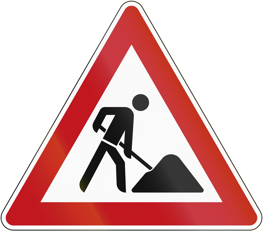Symbolbild-Baustelle-Bauarbeiten-Schild-iStock-530225397.jpg Baustelle: Deutsches Schild für Bauarbeiten. © iStock/jojoo64