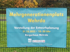 Werbebanner Mehrgenerationenplatz Wehrda © Universitätsstadt Marburg, FD Stadtgrün und Friedhöfe