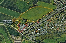 Die Siedlungserweiterungsfläche am Höhenweg (gelb gestrichelt) bleibt im Regionalplan - als mögliche Reserve. Zum Neubaugebiet entwickelt wird sie aktuell nicht. © Universitätsstadt Marburg